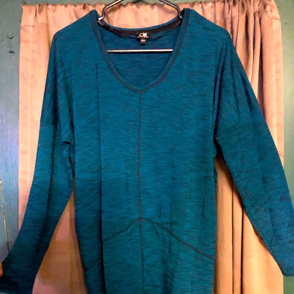 Cable and Gauge Long Sleeve Turquoise (green/blue) shirt  MEDIUM